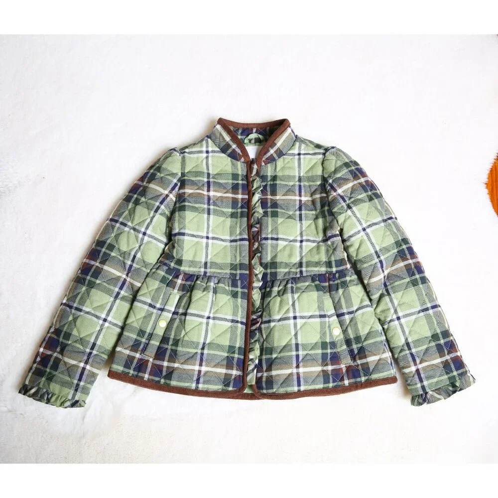 JANIE & JACK The Equestrian Quilted Plaid Jacket Size 5-6